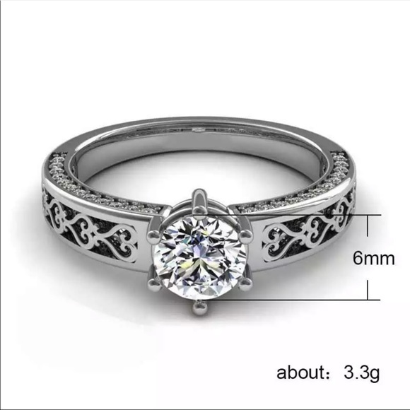New 925 Silver Women’s Wedding Diamond Ring - Picture 4 of 6